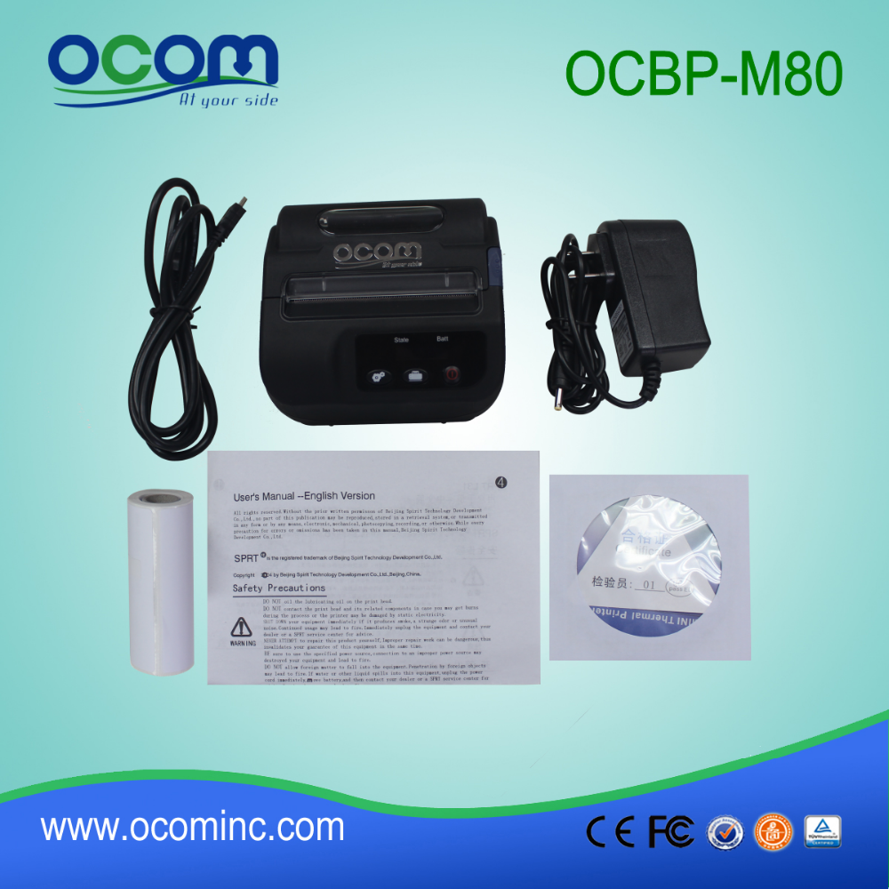 Ocbp-m80 : штрих принтер этикеток bluetooth портативный, штрих принтер с дисплеем