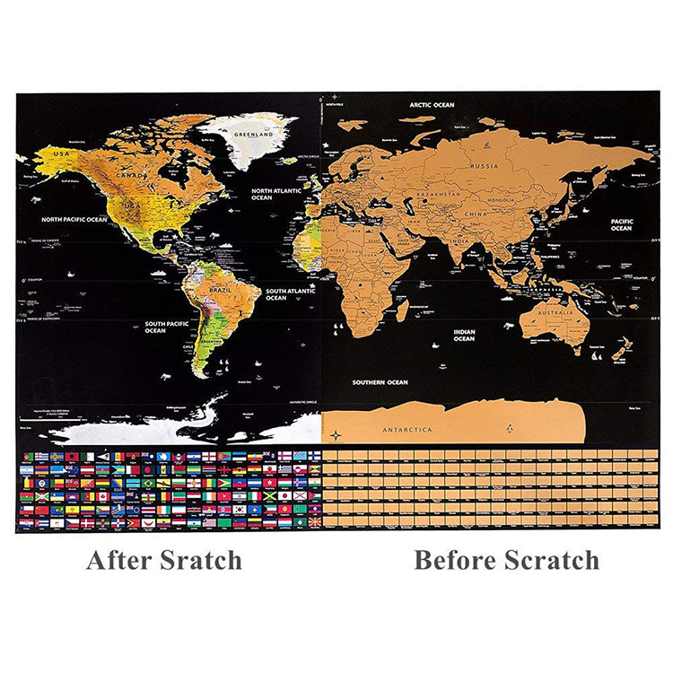 Removable vintage world map wall stickers