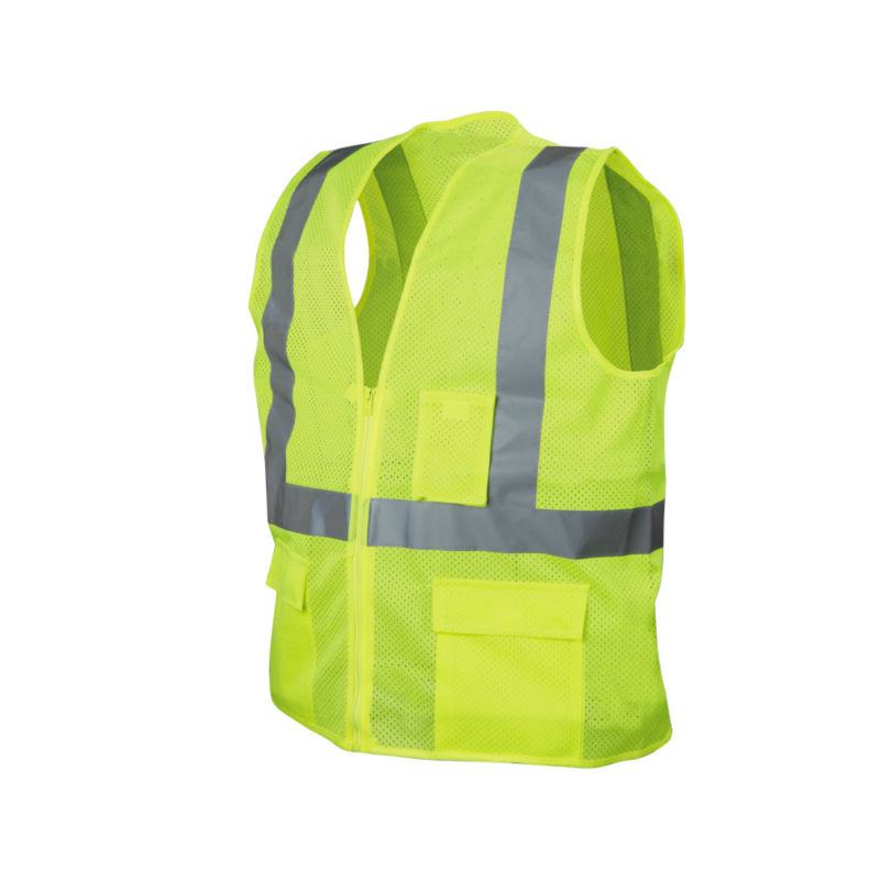 Hi-vis сетчатый жилет безопасности с карманами соответствует ANSI/ISEA, класс 2