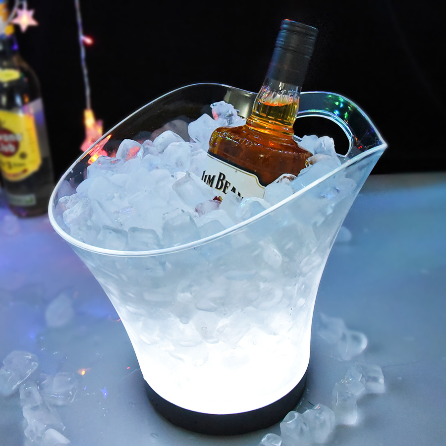 Новый продукт spirit фирменный пиво шампанское вино ведро для льда прозрачный акриловый пластик со светодиодной подсветкой кулер щипцы