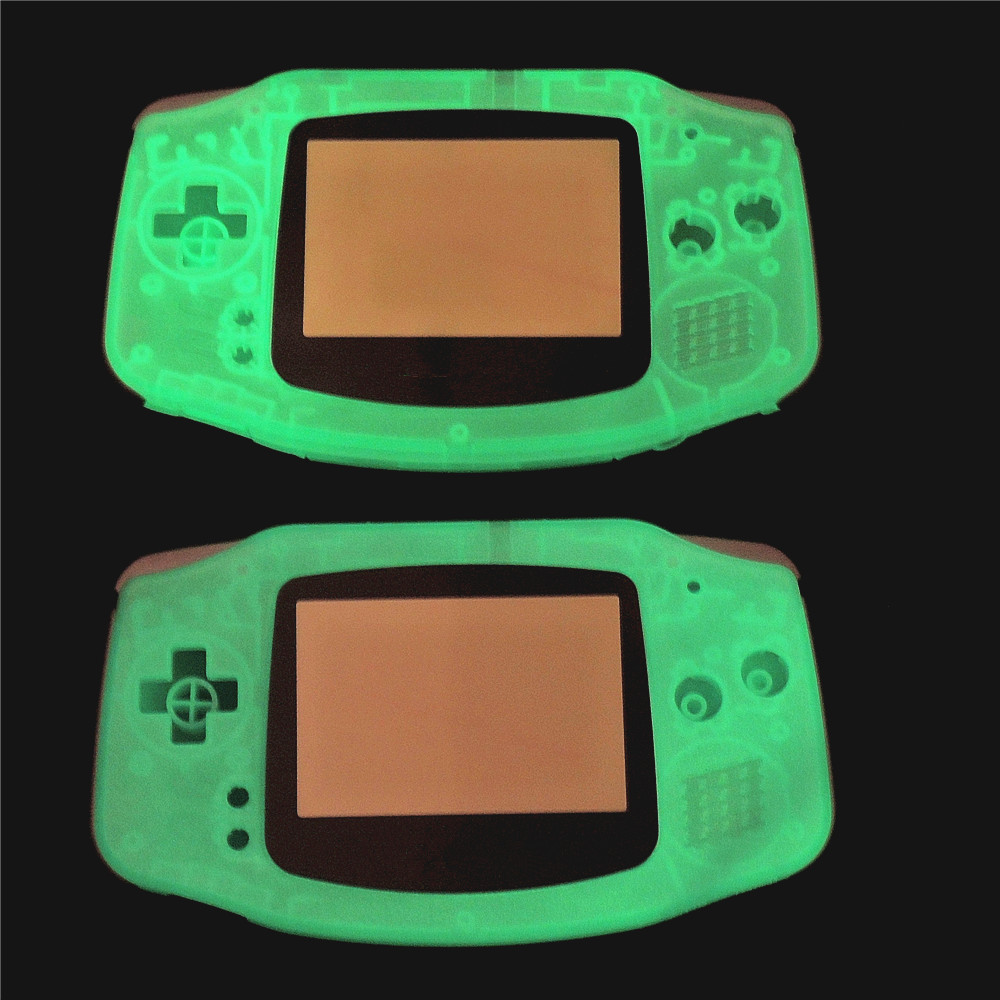 Green & Blue For Gameboy Advance Glow in the Dark Plastic Shell Case Housing w Screen For GBA Luminous case Cover