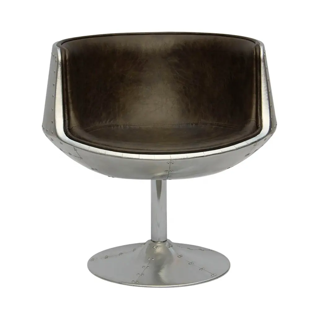 Мебель В индустриальном стиле, рамка из стекловолокна, коричневый стаканчик, алюминиевый винтажный кожаный барный стул