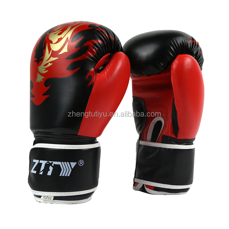High quality pu leather custom logo muay thai boxing gloves
