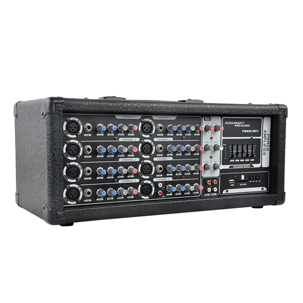8 входных питание DJ миксер консоль миксер усилитель PM809-MP3