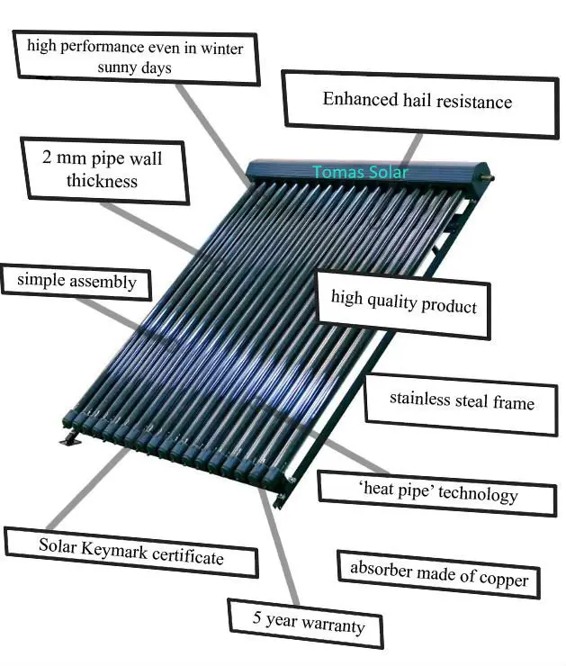 solar hot water heating system Aluminum Alloy Vacuum Tube Heat Pipe