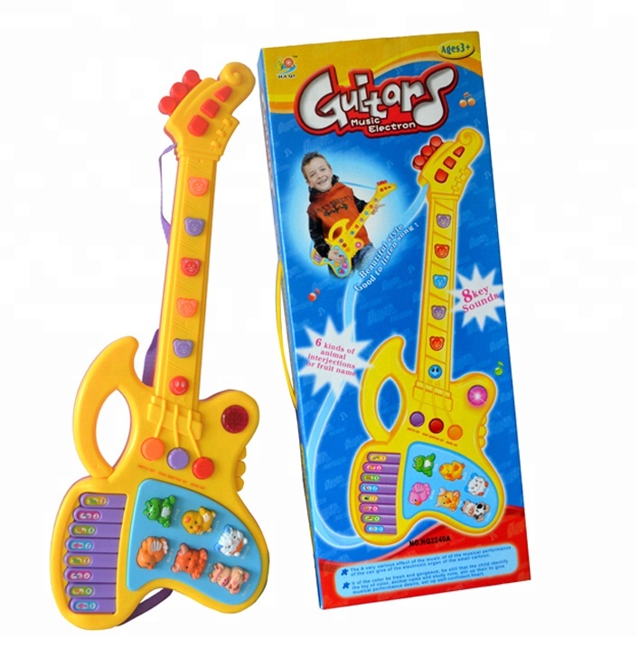 Cartoon Design Kids Play Jazz Music Animal Electric Guitar Toys