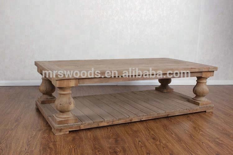 Rustic reclaimed balustrade baluster wood coffee table