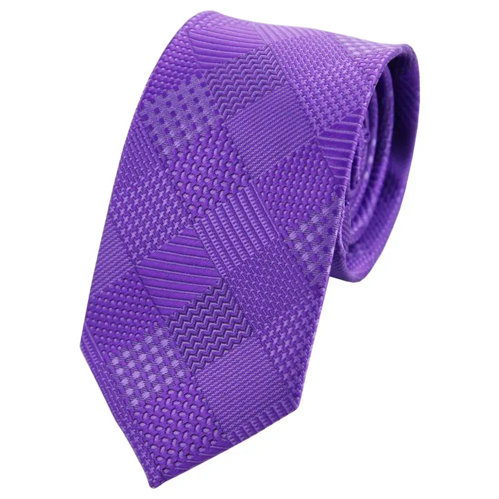 Hamocigia Gentlemen Jacquard Woven Geometrical Krawatte Polyester Ties for Men