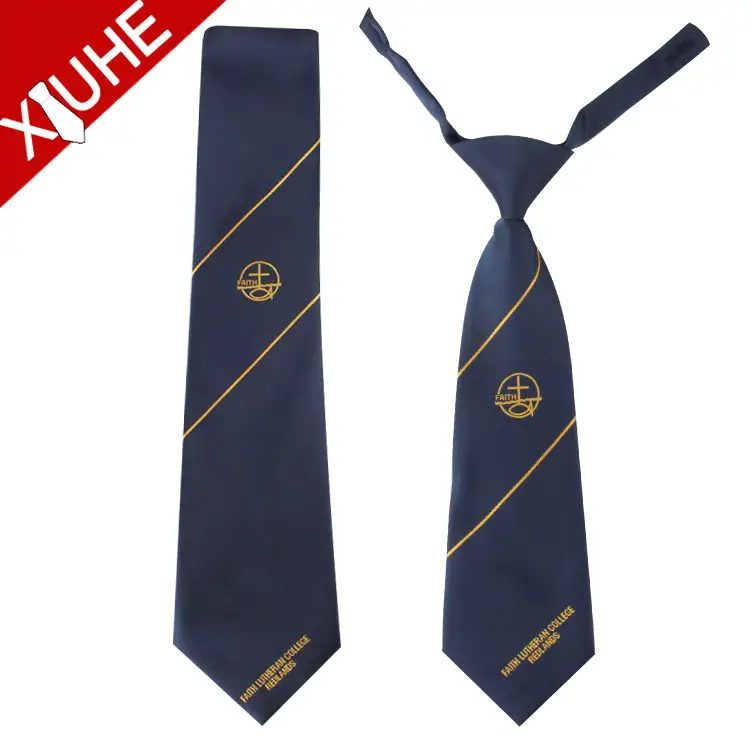 Custom Uniform Design Your Own Brand Tie Cheap Children Logo Necktie School Plain Pre-tied Uniform Stripe Striped School Ties
