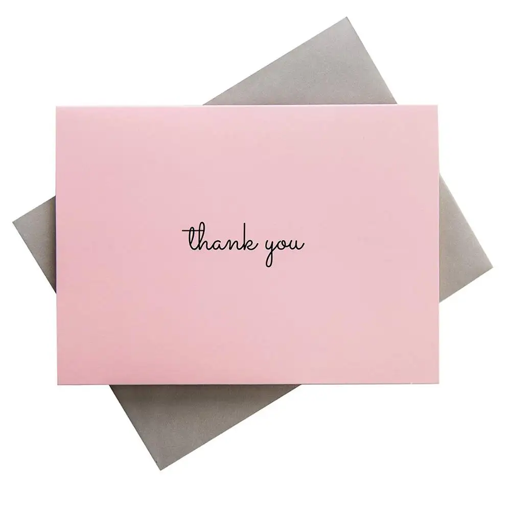 Thank You Pink Cards Pink Grey Envelopes Perfect for Birthday