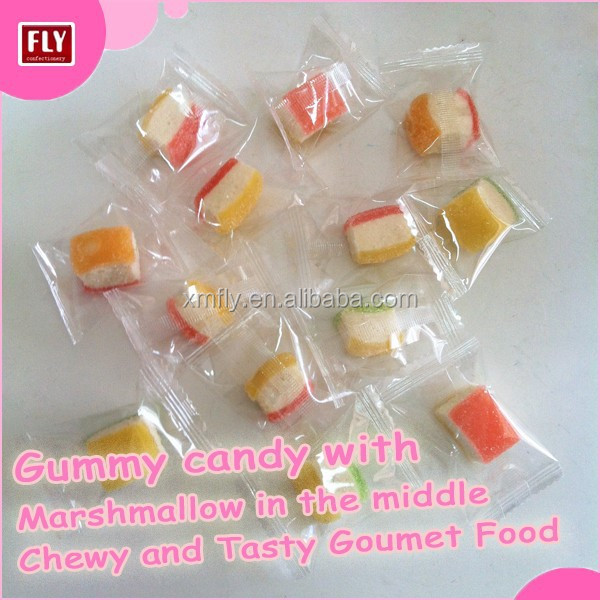 Mini Halal Marshmallow, Chewy Marshmallow With Sugar Coated Gummy Candy