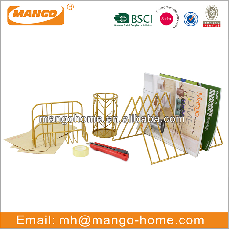 Iron wire mesh table stationery set organizer for home use
