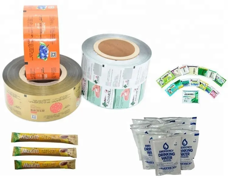 Food plastic packaging coated aluminum foil laminated laminating wrapping paper pouch packing roll film material for sachet