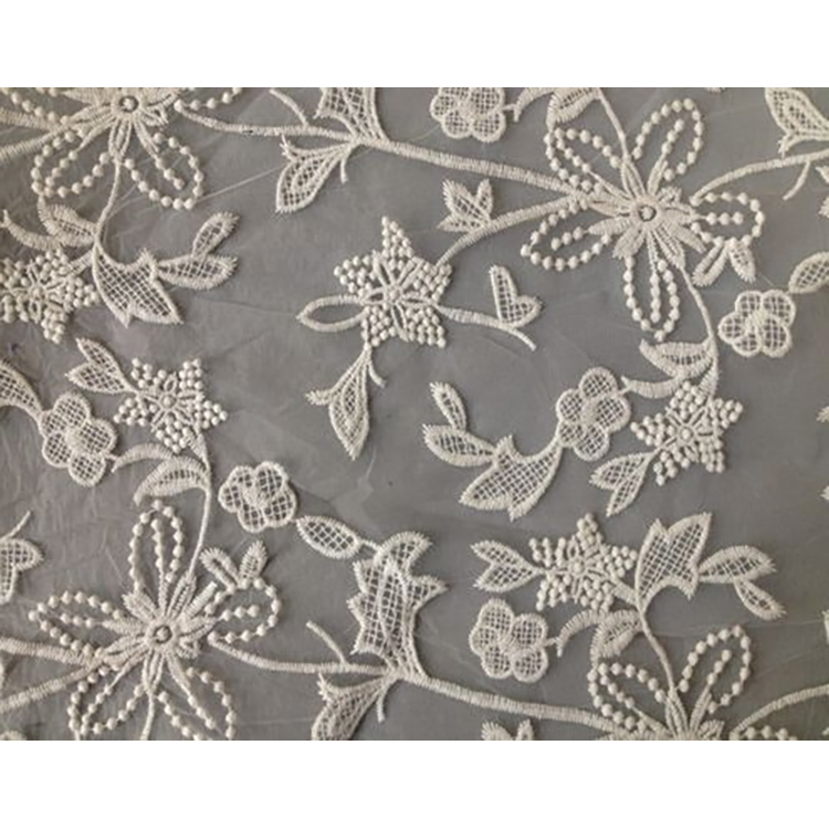 51/52" 100% POLYESTER ORGANZA EMB FABRICS
