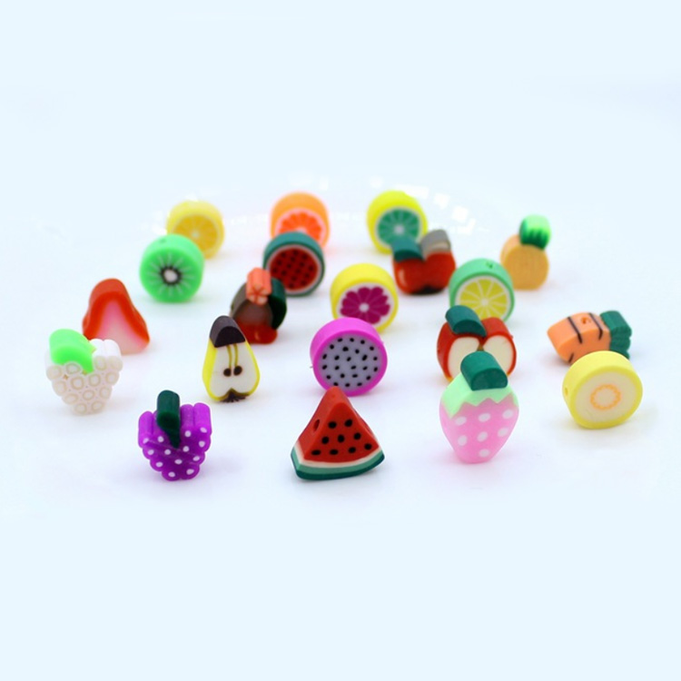 Изготовленный на заказ мультфильм красочные diy полимерная глина свободные фруктовые бусины для сережек гвоздики