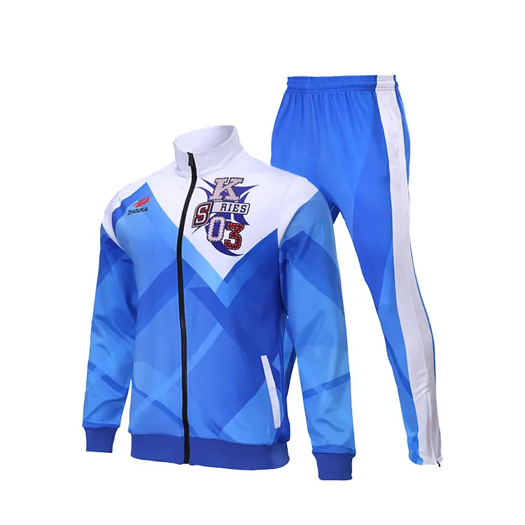 High Thailand quality football tracksuits comfortable man team soccer tracksuit