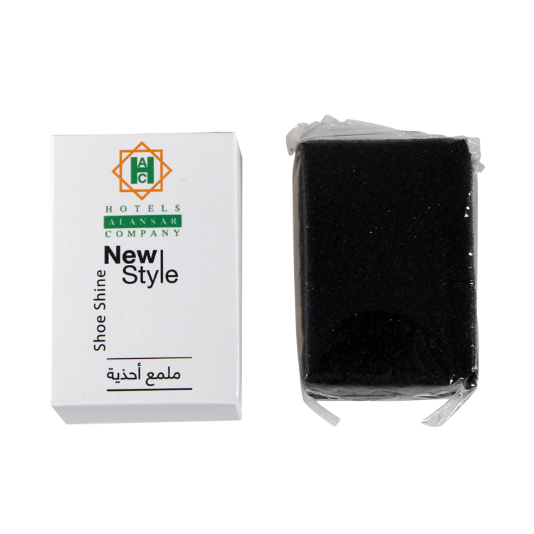 Cheap hotel disposable shoe sponge black square shoe shine sponge