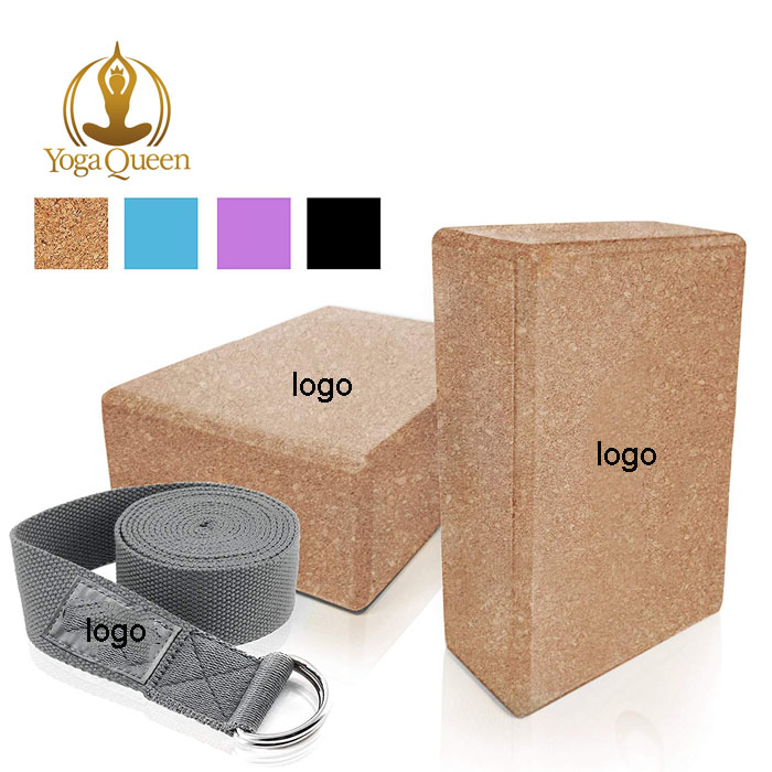 Yoga Blocks & Metal D Ring Strap Yogi набор (3 шт.) 2 упаковки/органический деревянный пробковый набор блоков для йоги