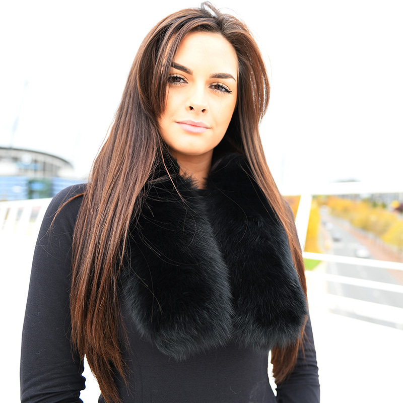 CX-S-25D Women Luxury Winter Fox Fur Collar Neck Warmer Fox Fur Scarf