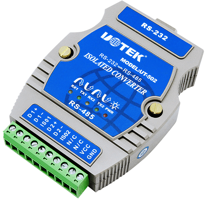 Uotek UT-502 промышленный адаптер RS 232 для устройство работающее от прикуривателя с 2 портами RS 485 изолированный последовательный преобразователь с изоляцией