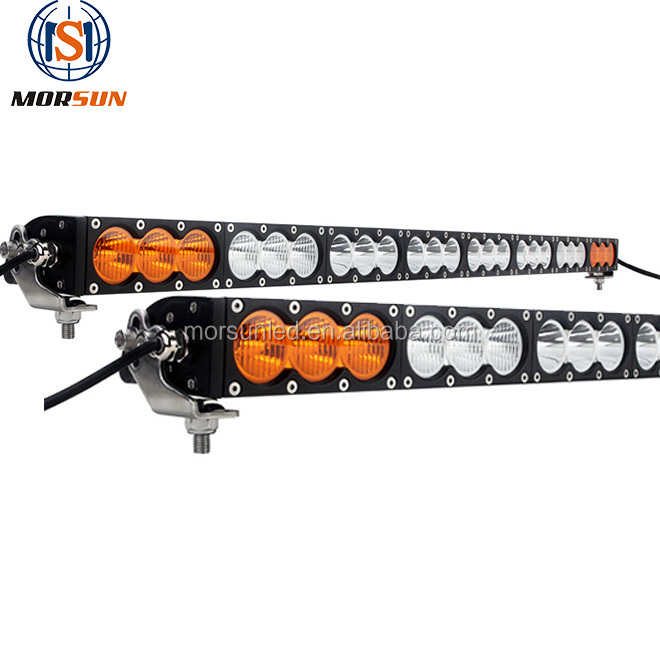 Новейшая светодиодная лампа-вспышка янтарного и белого цвета. 43 ''60v 240w Однорядный прожектор для внедорожника