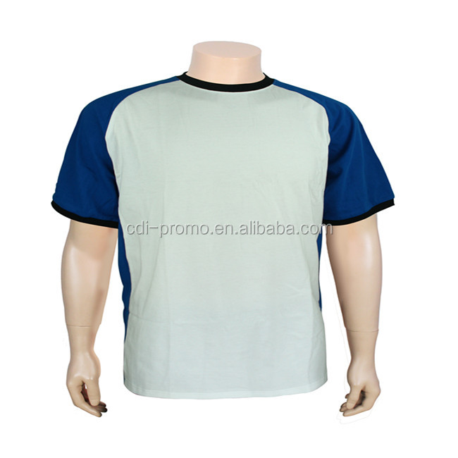 100% pima cotton t-shirts unisex movie t shirts with contrast on the shoulder