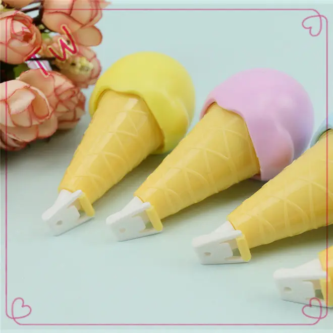 Best selling japan New style novelty school stationery Cheap student decorative colored ice cream shaped correction tape