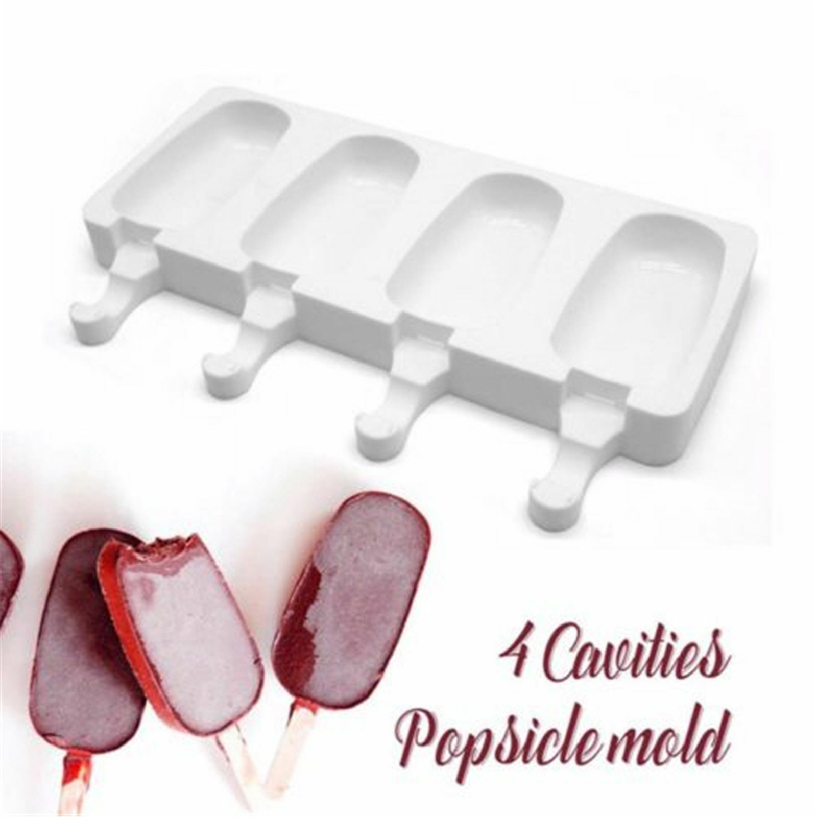 Силиконовые Замороженные Мороженое Плесень сок Popsicle Maker ледяной леденец Поп Плесень-4 ячейки