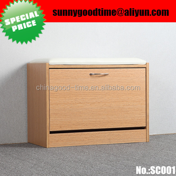 One door shoe rack with seat storage shoe stool  Bench Design Shoe Cabinet With PU Seat