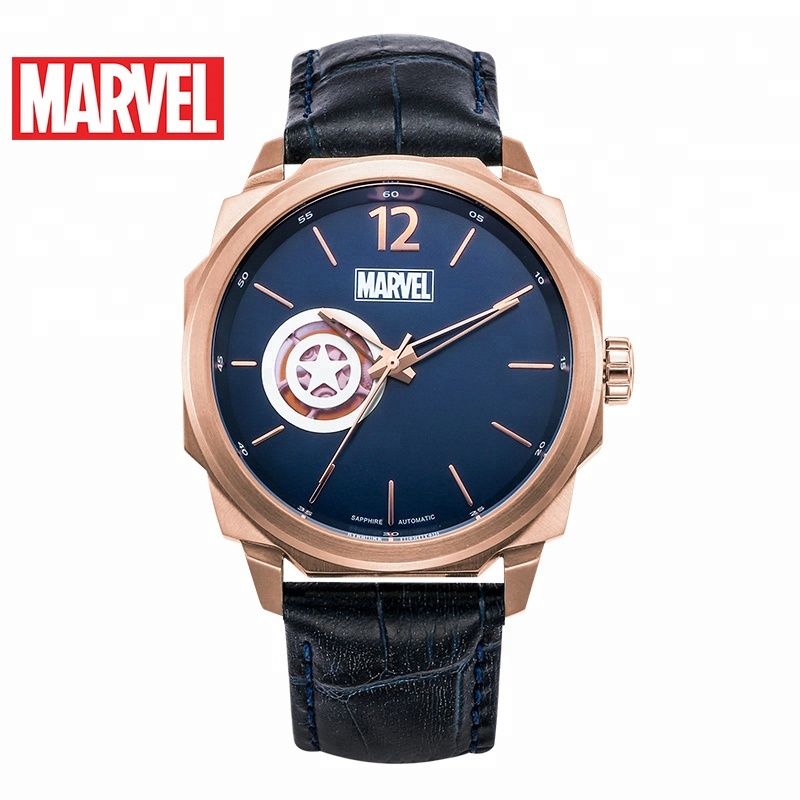 Бесплатная доставка, высококачественные мужские часы Marvel с лицензией класса премиум, роскошные брендовые автоматические механические часы с пользовательским логотипом