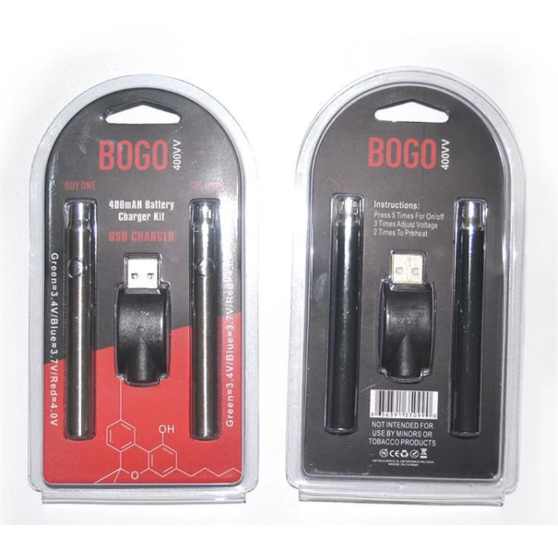 BOGO LO Preheat батарея двойной ручка зарядное устройство Блистер пакет комплект переменное напряжение VV 400 мАч батарея для 510 Нитки Толстые масла тележки