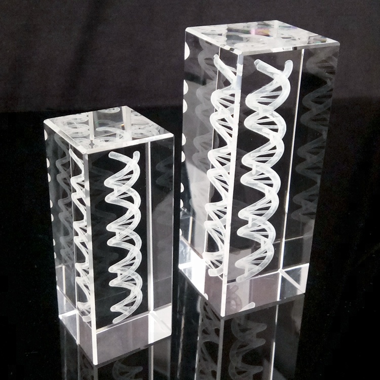 HBL на заказ DNA 3d лазерная гравировка кристалл, 3d лазерный кристалл кубик подарки