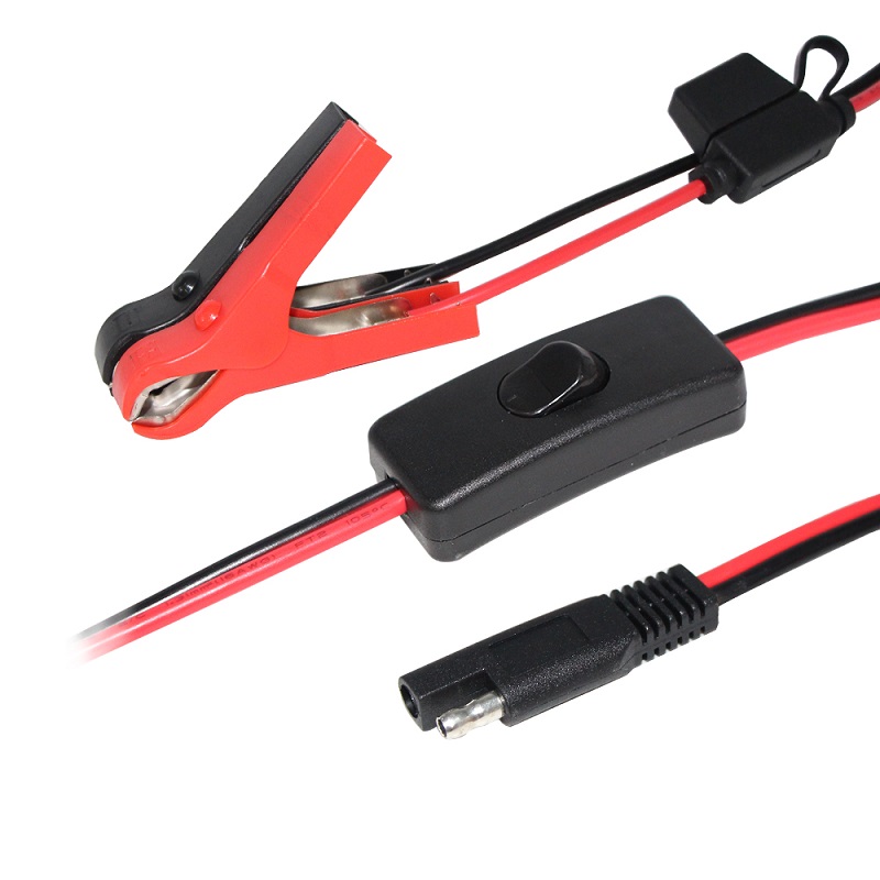 SPT-1 16AWG 7A предохранитель Перемычка Солнечный батарея мощность кабель sae аллигатора зажимы кабель с Встроенный переключатель