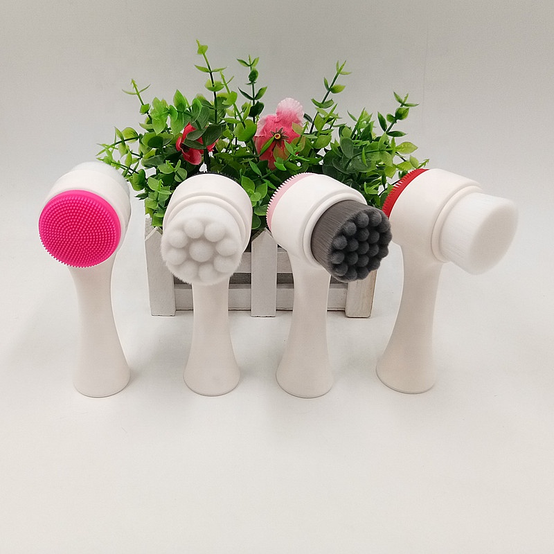 Beauty SPA Double Facial Care Brush for Cleaning Two Side Silicone Wash Face Brush Deep Cleansing Face Brush