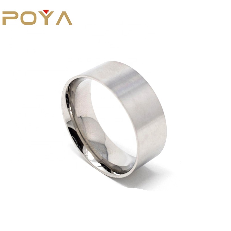 POYA Jewelry 8 мм матовое удобное титановое кольцо без рисунка для инкрустации