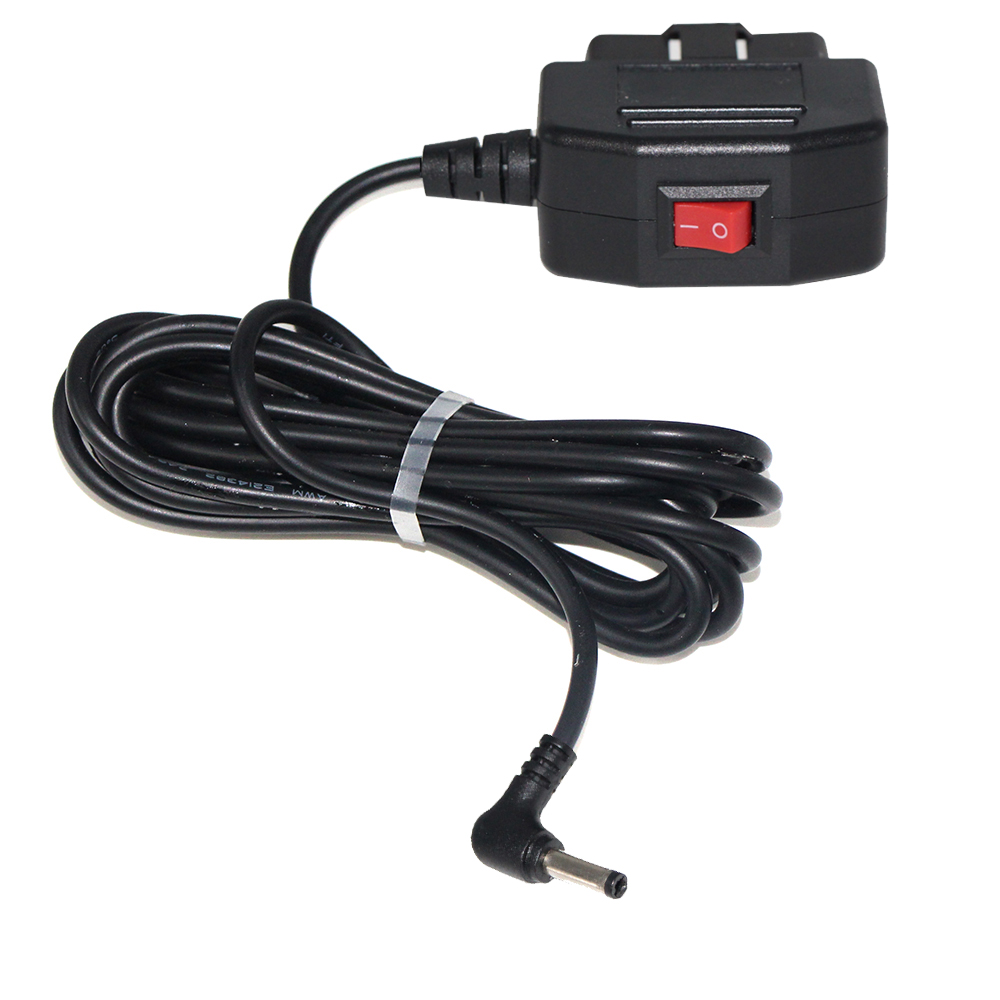 12v/24v/36v Автомобильная камера-б/у DC3.5 * 1,35 мм obd2 16pin Удлинитель силовой кабель с вкл/выкл переключатель