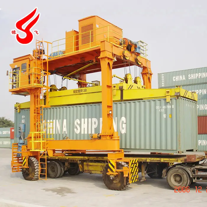 Lifting 40t RTG Rubber Tyre Port Duty Cranes Staddle Carrier Container Gantry Crane