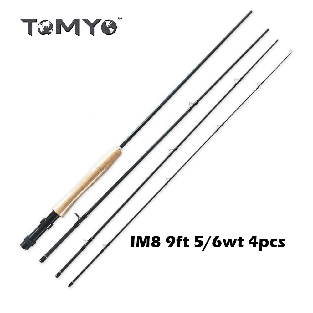 ToMyo Fast Action 9ft IM8 4pcs Graphite Fly Fishing Rod, with Rod Tube