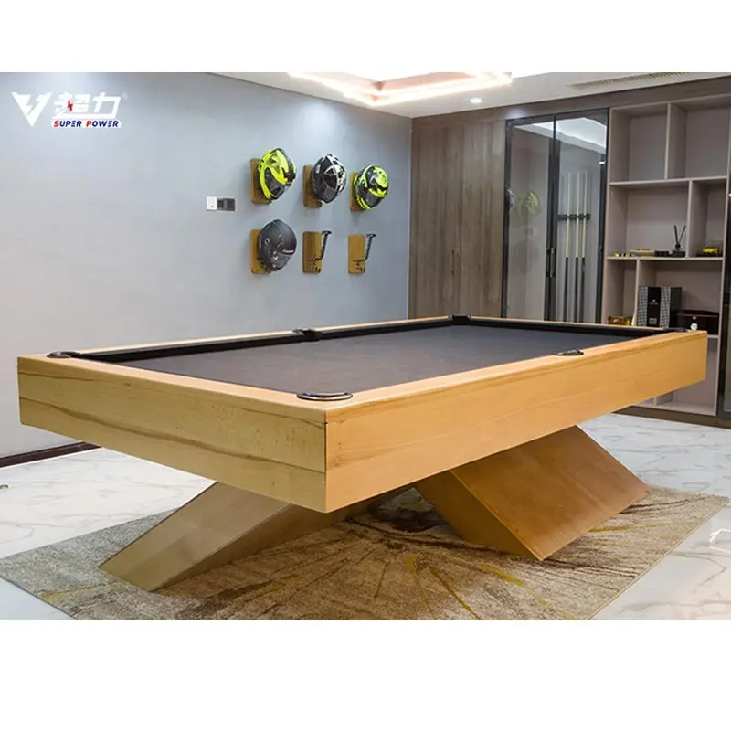 Special Design With Natural Slate Solid Wood 9 Ball Pool Table