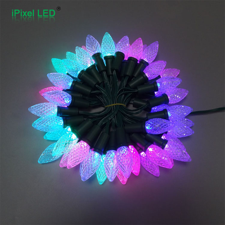 50 узлов адресуемых RGB C7 DC12V WS2811 LED Рождественская свет строка пикселей