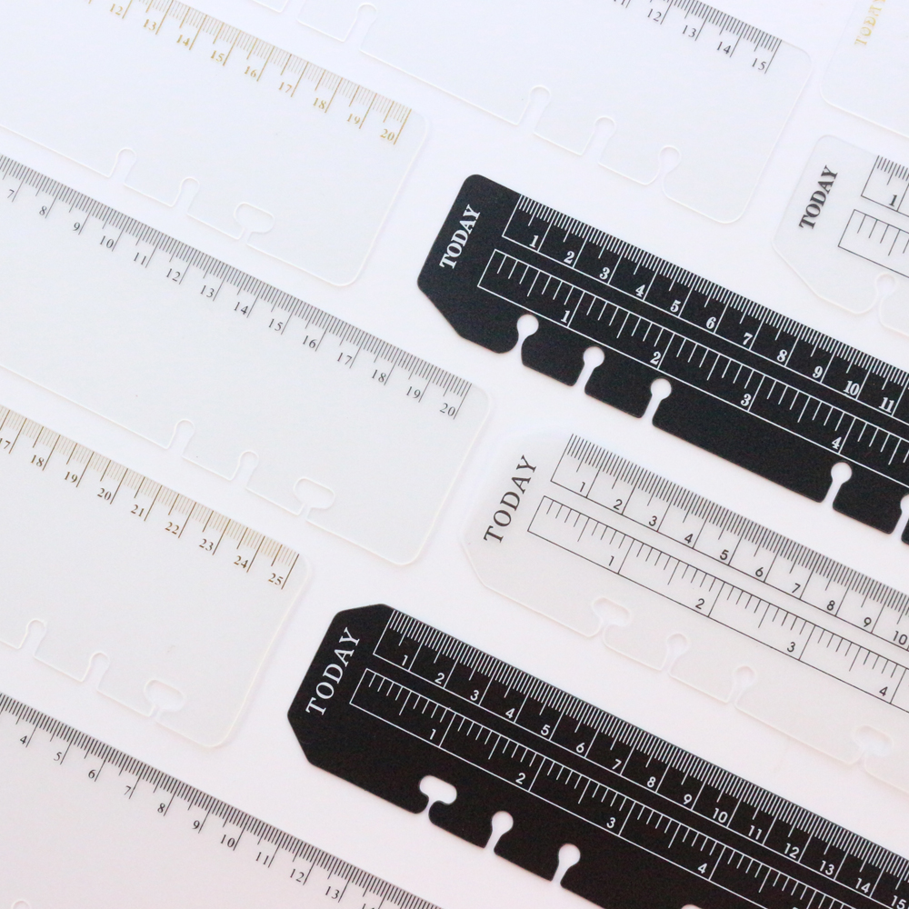 classic PP 6 holes ruler for binder planner notebooks,fine office school index ruler bookmark notebooks accessories A6
