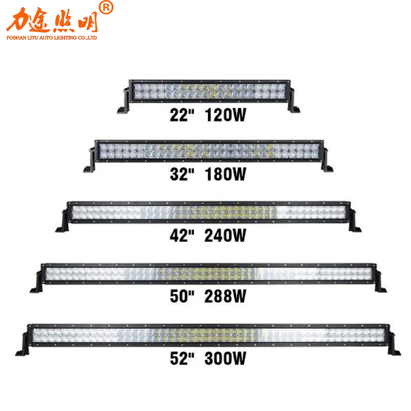 5D цилиндрическим хвостовиком 120W 180W 240W 288W 300W 22 большие размеры 32-42, 50 52 дюймов светодиодный свет бар двойной ряд Offroad комбо балка LED дальнего света
