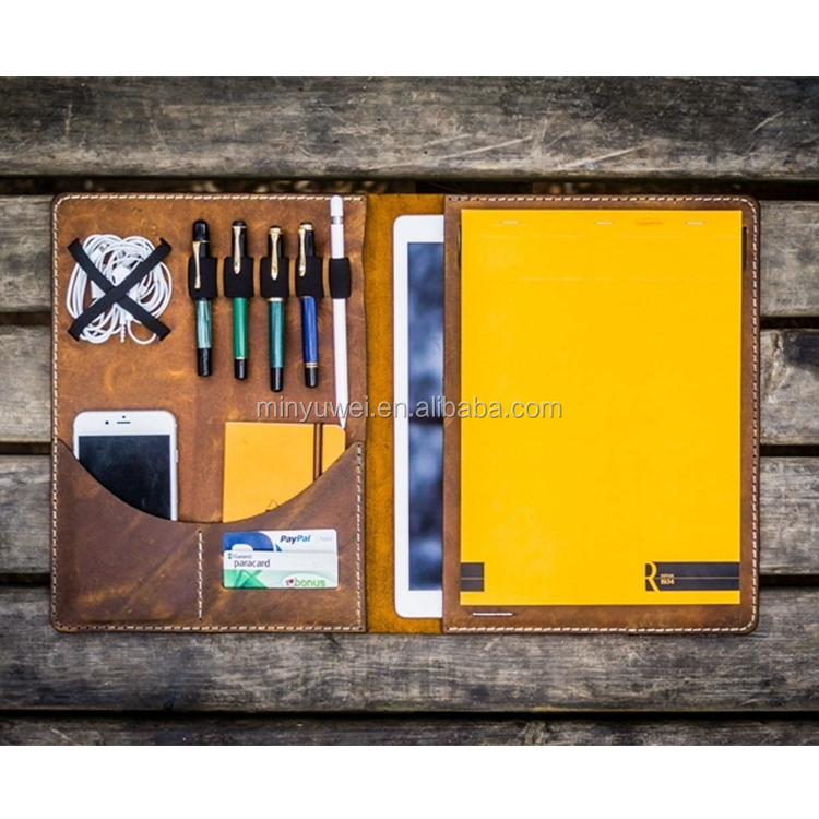 Винтажные кожаные padfolios crazy horse кожаная папка-Регистратор органайзеры ручной держатель для планшета Подарочное изделие