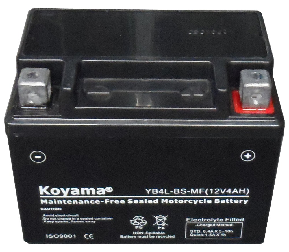 Китайская Фабрика японские технологии, запчасти для мотоциклов, YB4L-BS /YTX4L-BS гелиевые АКБ для мотоциклов