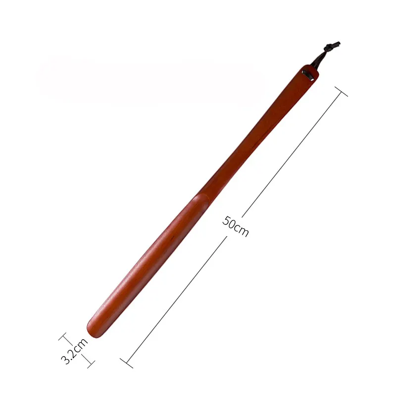 High quality luxury hanging wood wide shoe horn wooden shoehorn