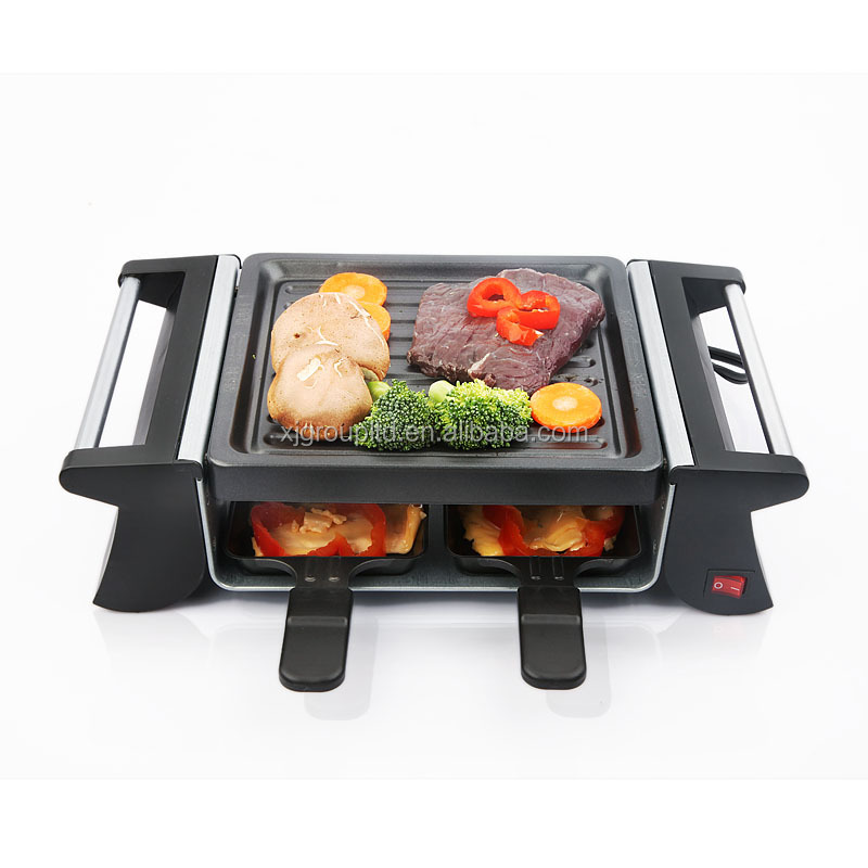 Wooden Spatulas Optional Grills & Raclette XJ-7K126 with non-stick coated grill plate