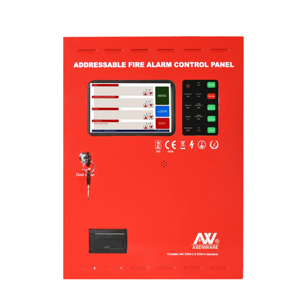 Wireless touchscreen addressable fire alarm panel