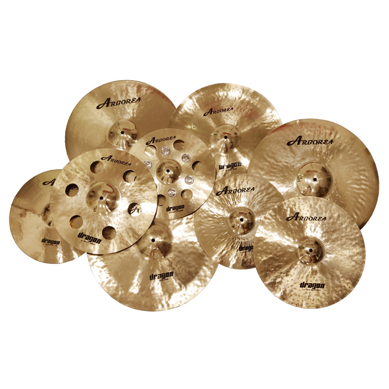 Набор тарелок серии Arborea Dragon 14 "hihat + 16" crash + 20 "medium ride + cymbal bag B20 металлические профессиональные тарелки ручной работы
