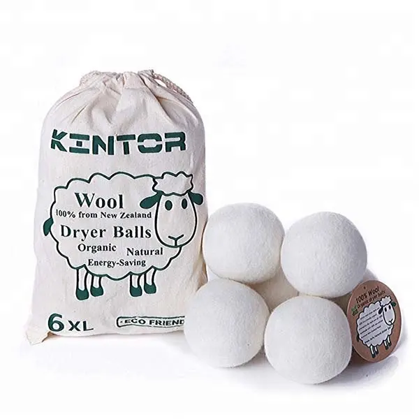 6 pack organic wool dryer balls for laundry washing machine