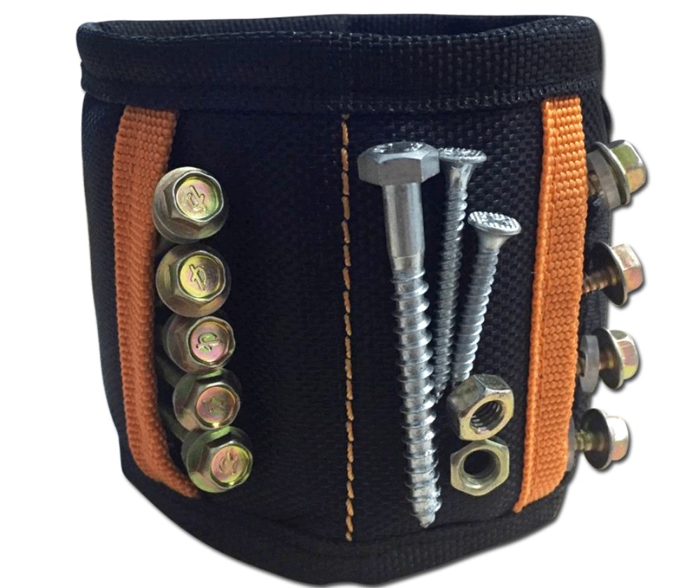 Amazon Quality New Version with Two Pocket Factory Price Oxford Magnetic Tool Holder Wristband with Strong Magnets